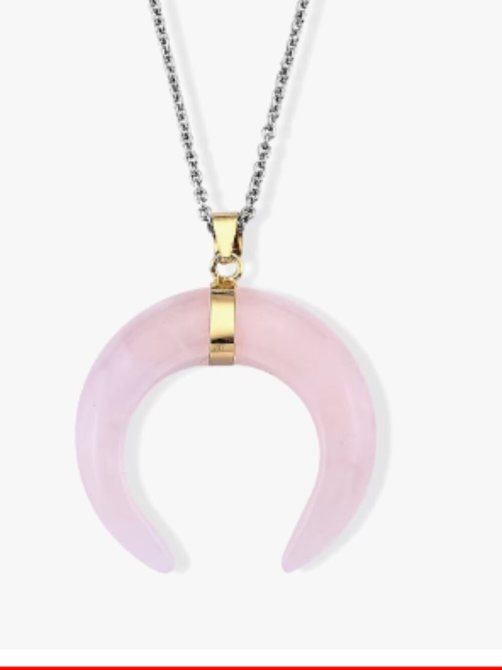 Rose Quartz Pendant in Goldtone with ION Plated YG Stainless Steel